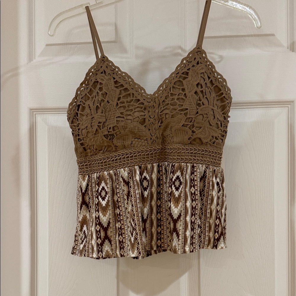 Derek Heart Brown Lace Camisole